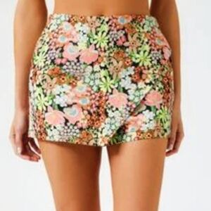 Forever 21 Floral Print Mini Skort